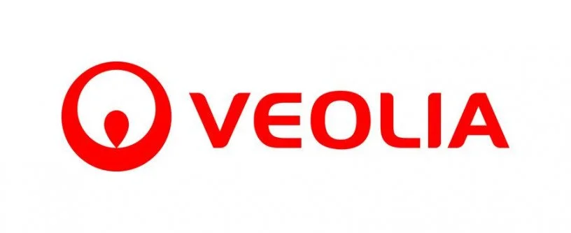 Veolia logo featuring a red circular emblem and the company name in red text.