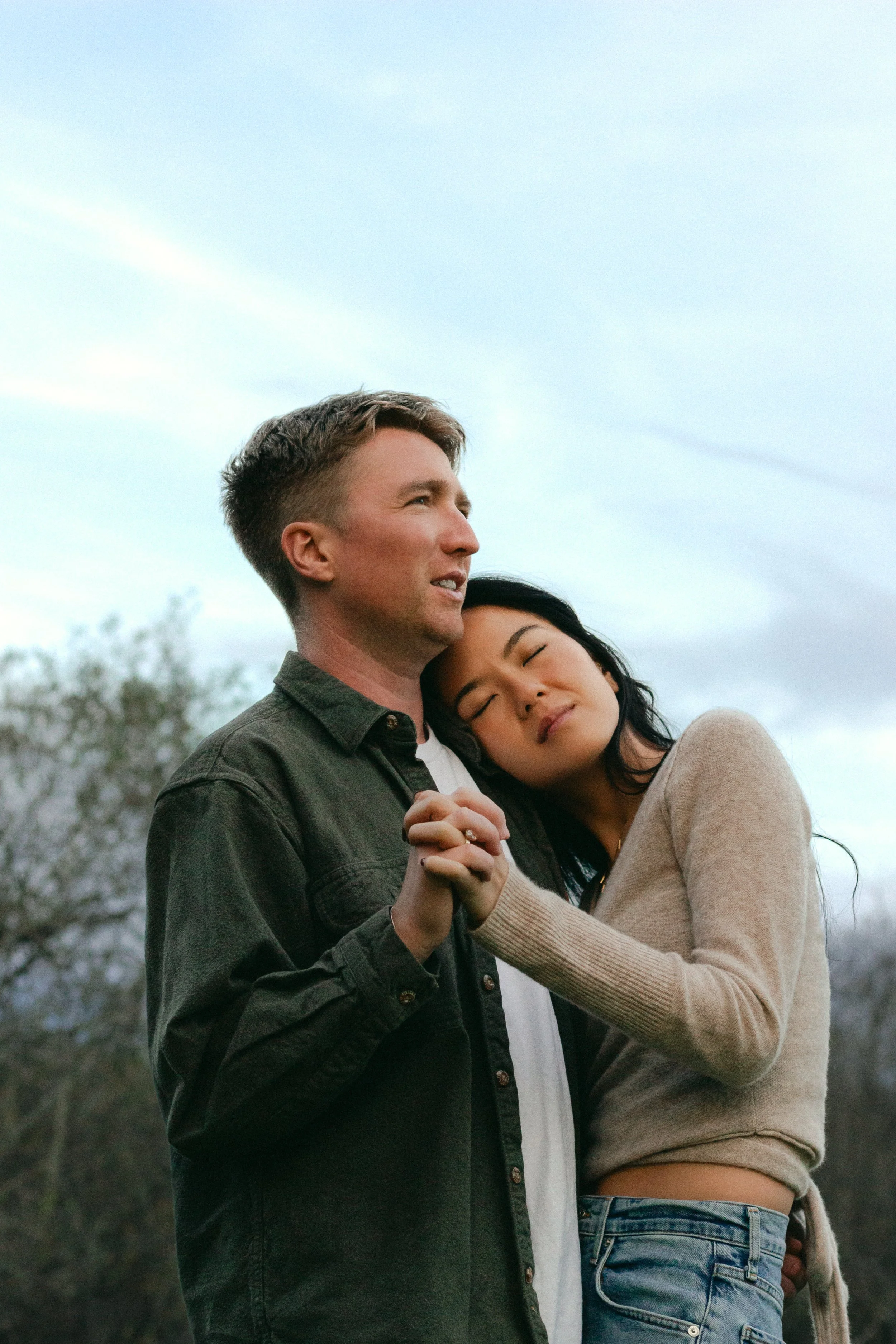 Couple holding hands in Santa Barbara at an engagement shoot 