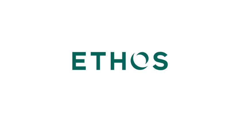Logo of ETHOS with stylized 'S' in the word ETHOS.