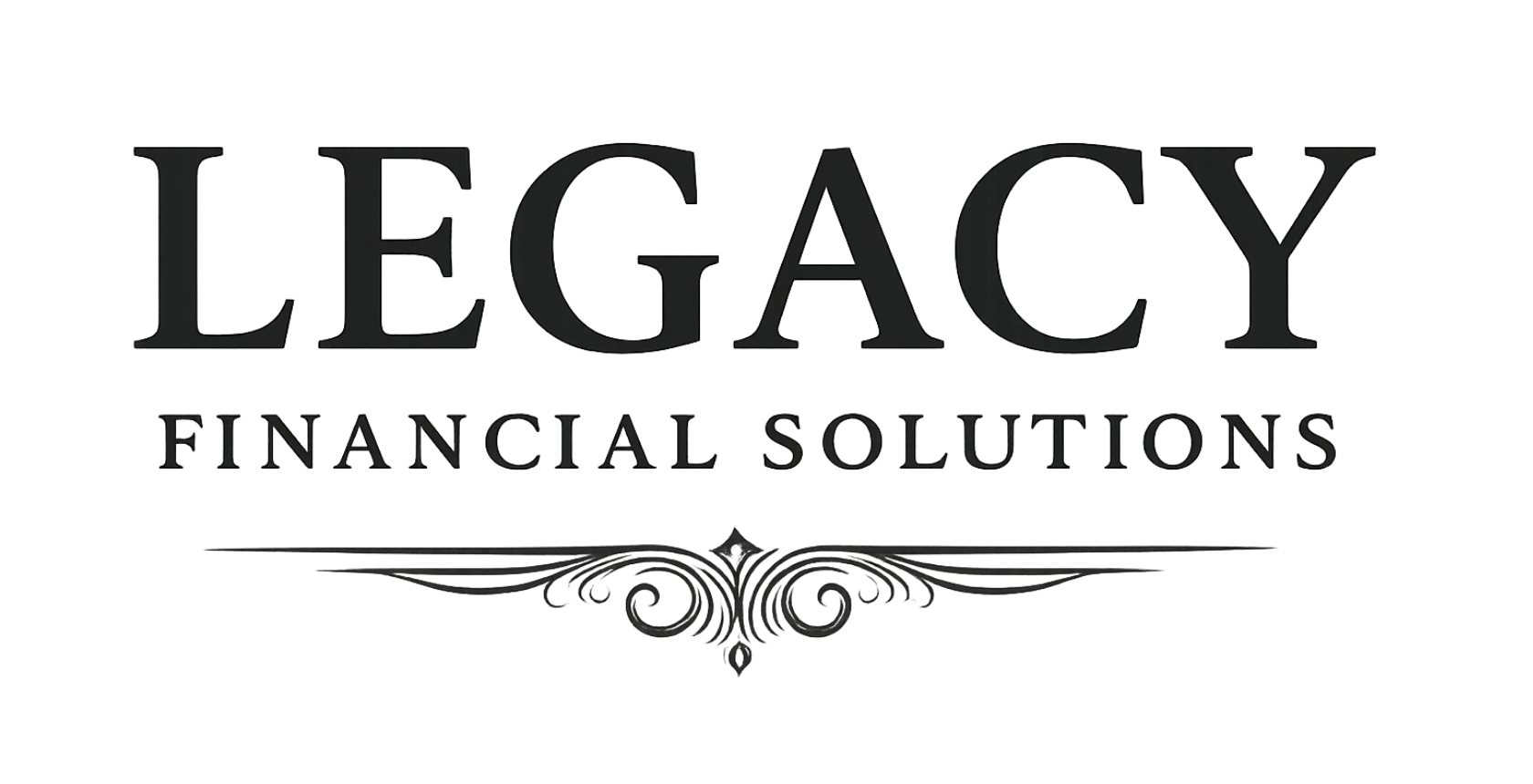 Logo for Legacy Financial Solutions with a decorative underline beneath the text.