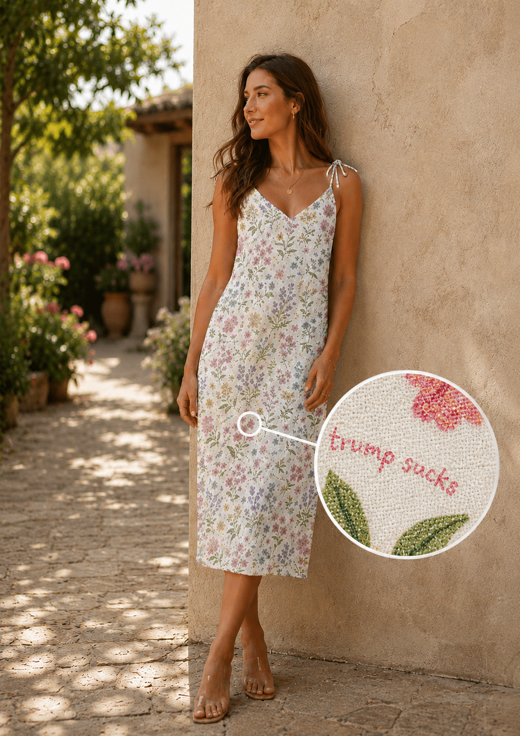 Brunch Insurrection - Tie-strap midi dress