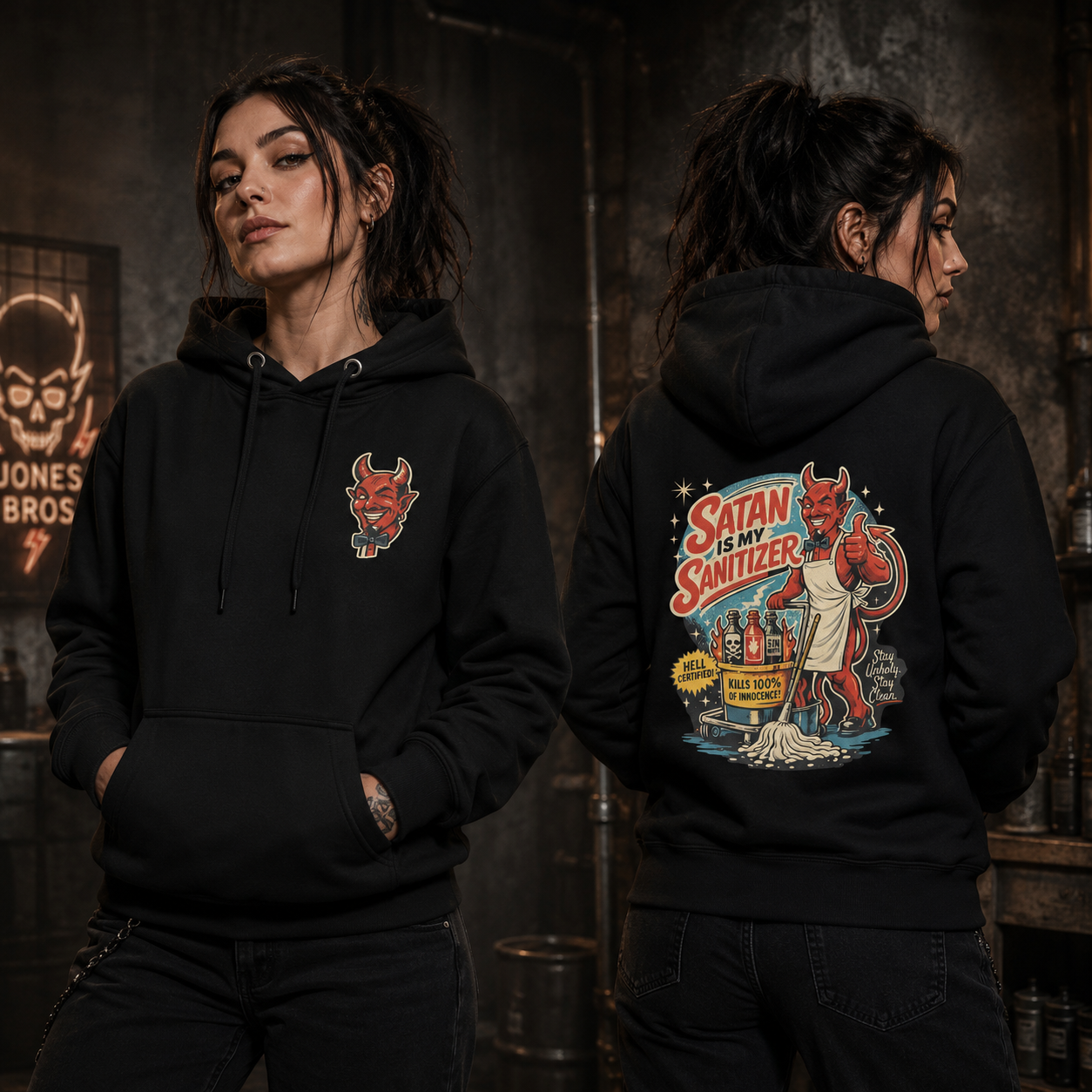 Satan Is My Sanitizer - Deluxe Hoodie
