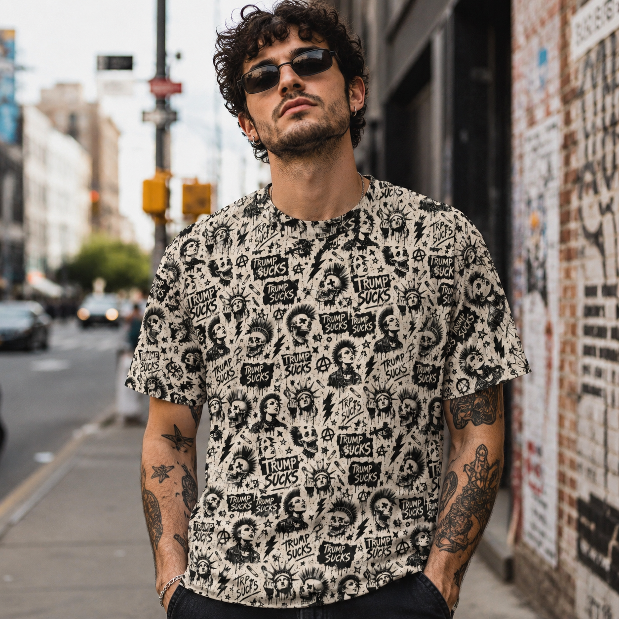 “Punk’s Not Dead—Trump Just Sucks” All-Over Tee