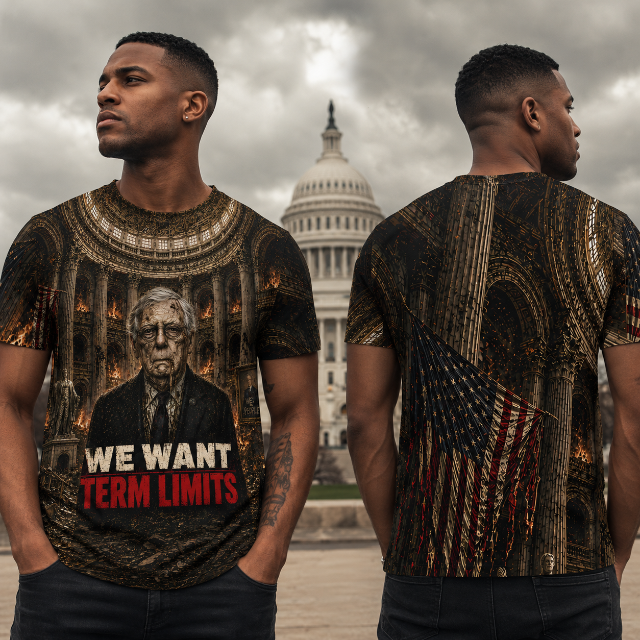 WE WANT TERM LIMITS - Mitch McConnell - Mens Crew Neck T-Shirt
