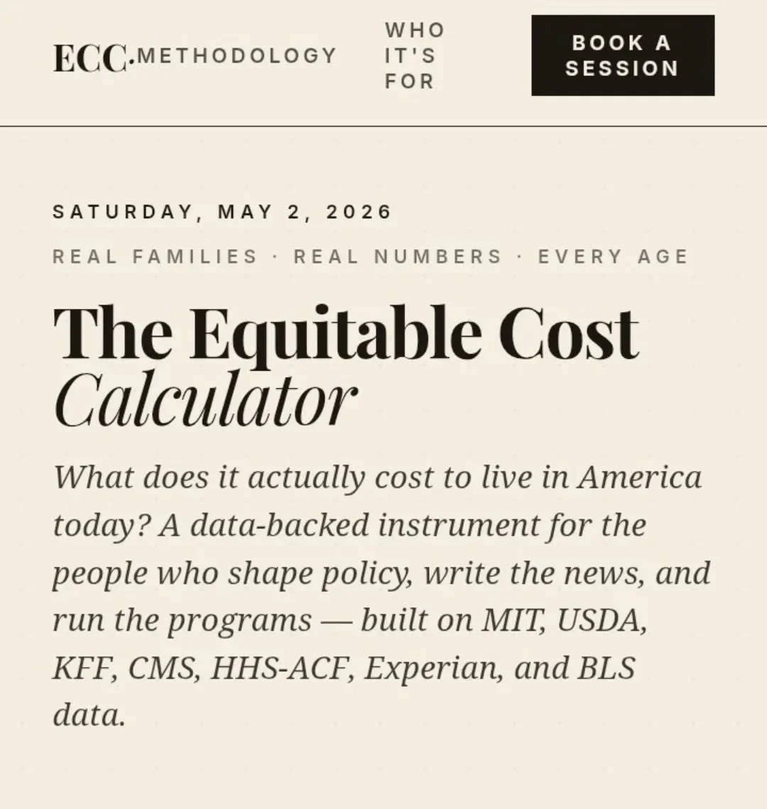 https://www.ecccost.life/ 

#costofliving

#civictech

#socialgood

#evidencebasedpolicy

#economicjustice
