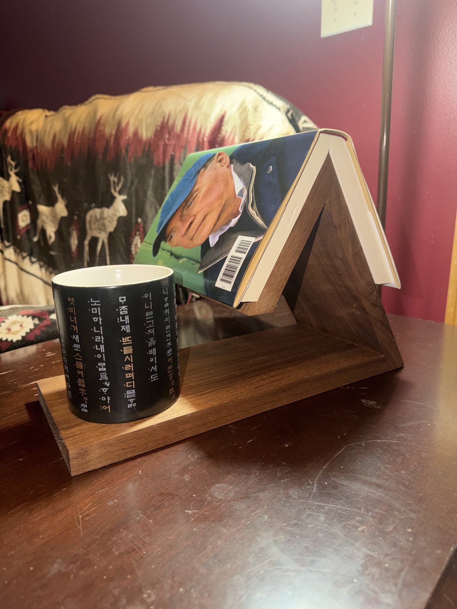 Wooden Book Stand & Coffee Coaster