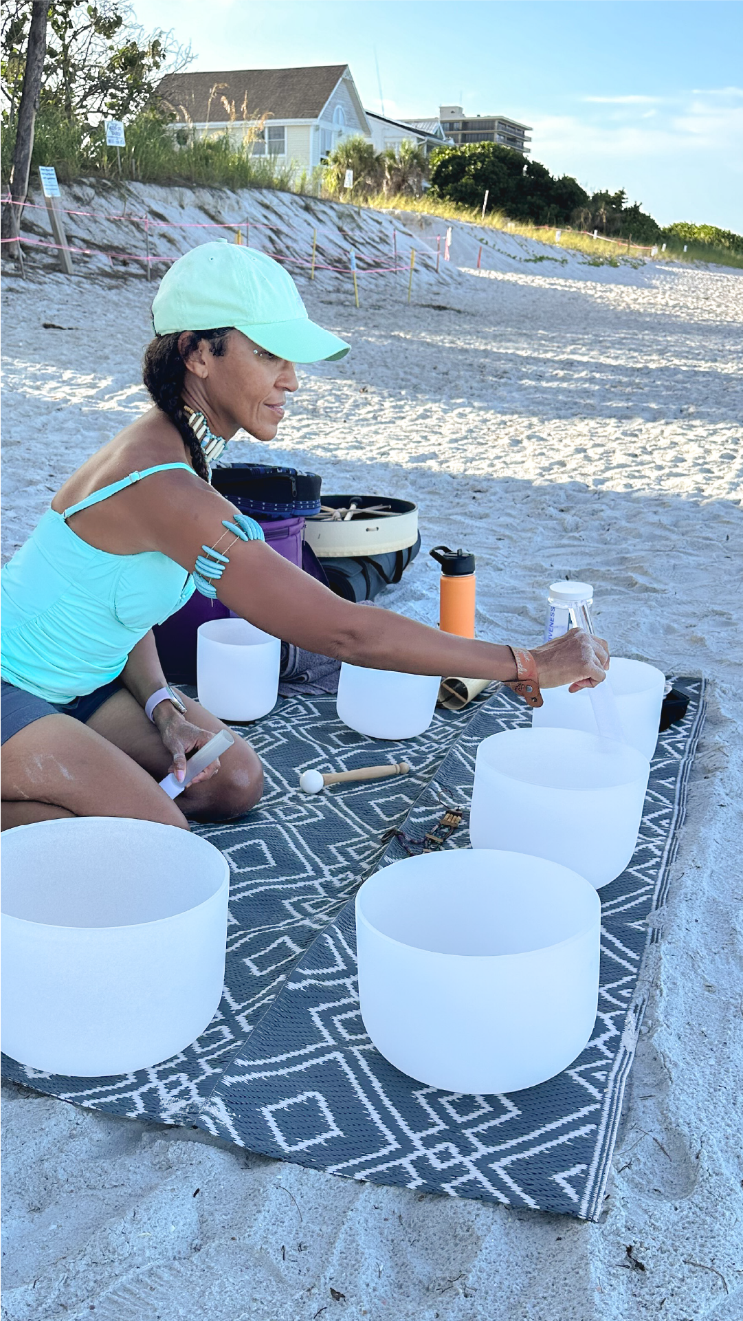 Image of Havalynn leading a group sound bath session.