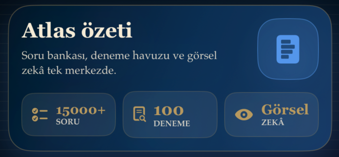 AYT Türk Dili ve Edebiyatı için hazırlanan Edebiyat Atlası; görsel hafıza destekli konu anlatımları, 15.000+ soru, ÖSYM tarzı denemeler, eser özetleri, sanatçı kartları ve yapay zekâ destekli çalışma sistemiyle hızlı tekrar ve kalıcı öğrenme sunar.