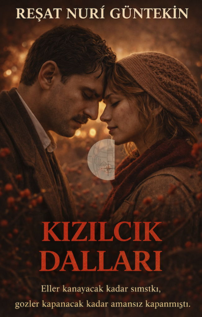 Reşat Nuri Güntekin’in “Kızılcık Dalları” eserinden uyarlanan bu roman afişi, sıcak ve yumuşak ışıklarla oluşturulmuş romantik bir atmosfer sunar. Ortada yer alan kadın ve erkek karakterlerin alınlarının birbirine değdiği sahne, duygusal bağ kurar.