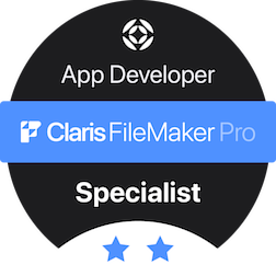 Claris FileMaker Pro App Developer Specialist certification badge