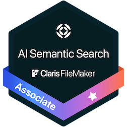 Claris AI Semantic Search Associate certification badge