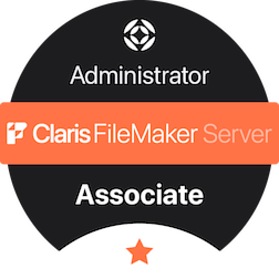 Claris FileMaker Server Administrator Associate certification badge