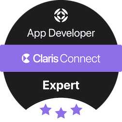 Claris Connect App Developer Expert certification badge