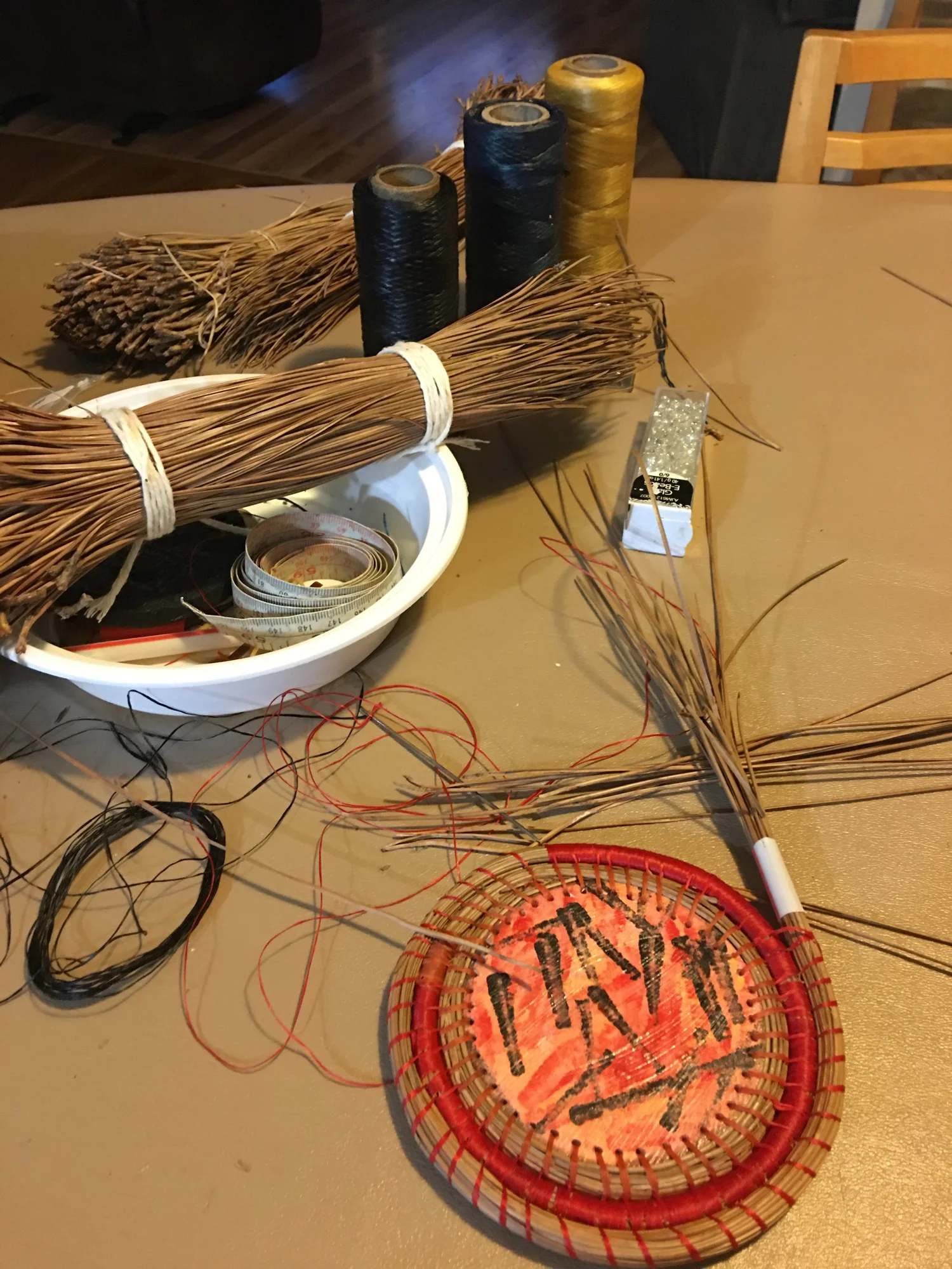  Castro's Pine needles basket &amp; crafter Gourds