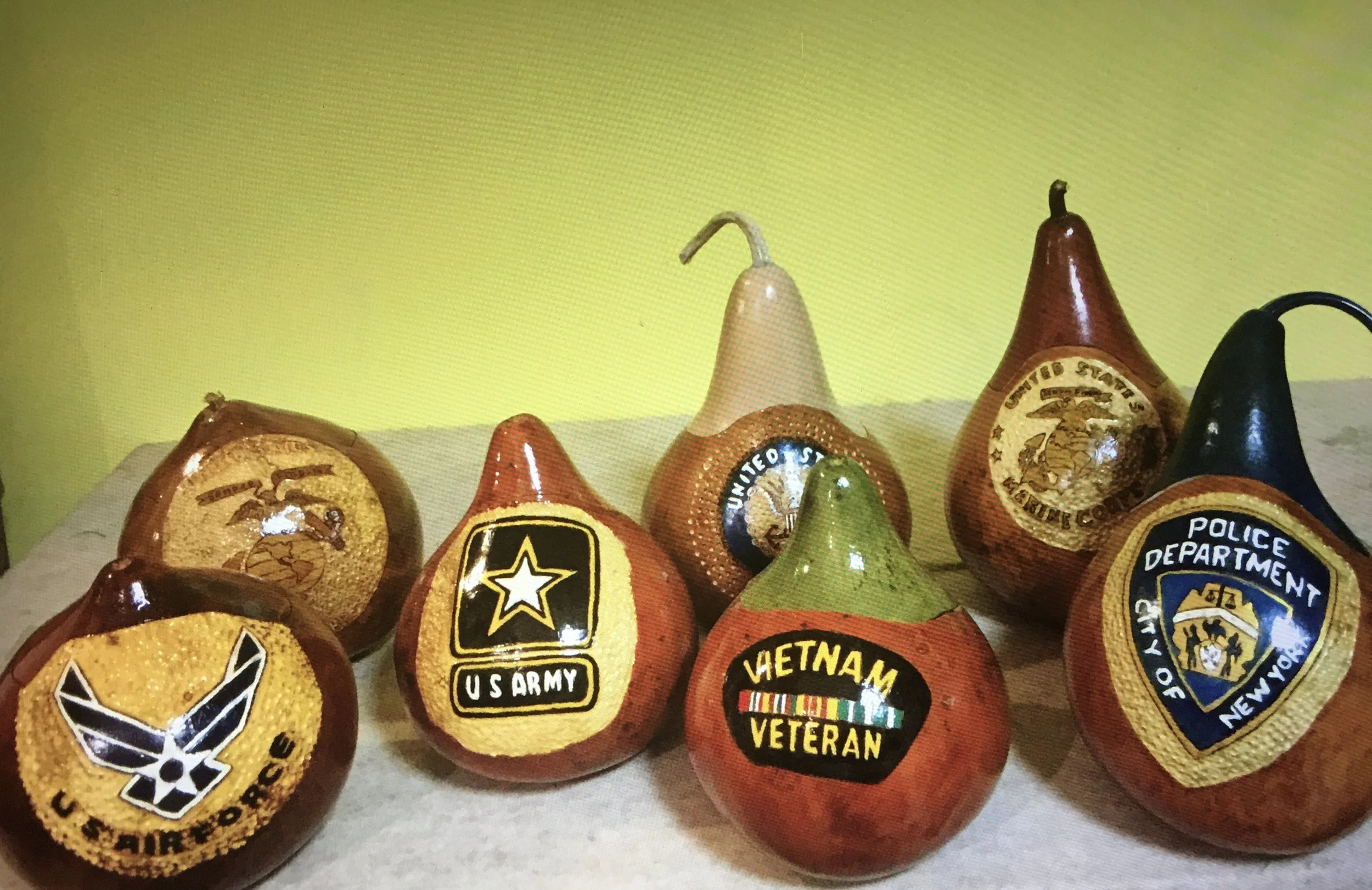These gourds are created in memory of our service members