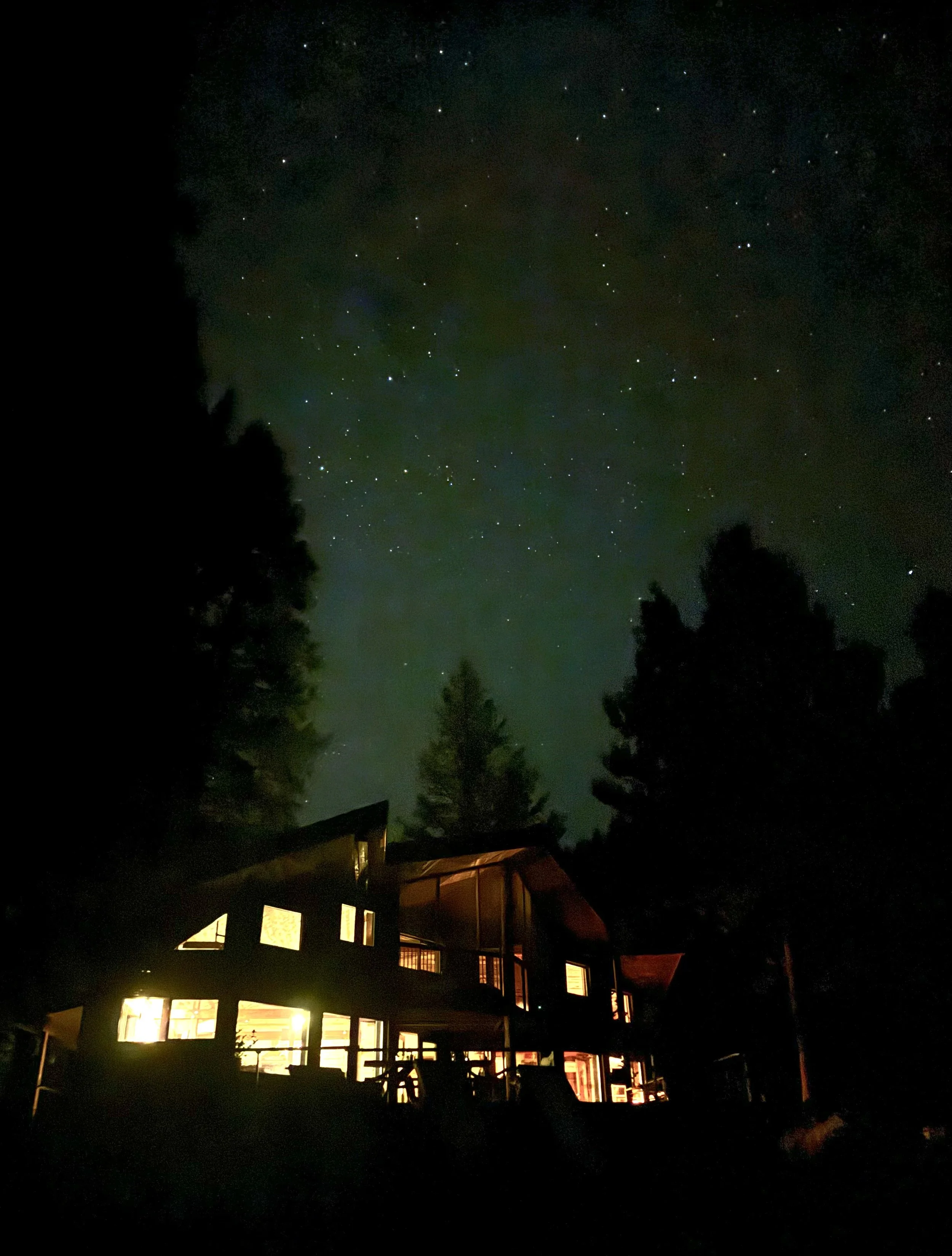Night sky above the lodge is filled with Millions of visible stars and sometimes you can see the Northern Lights.