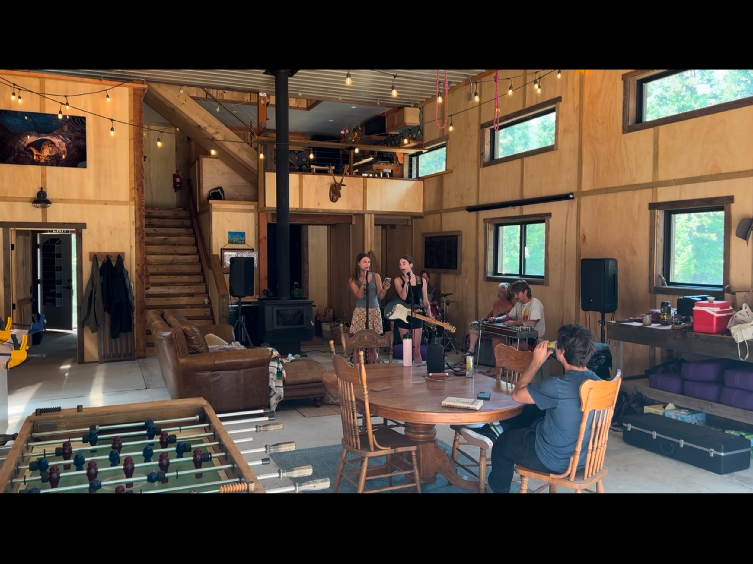 Inside the barn is a large open space that has infinite uses.