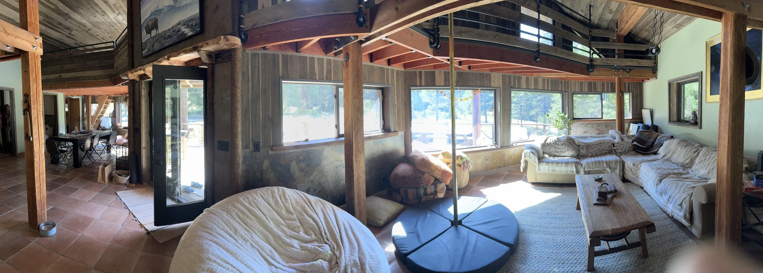 Inside the lodge are many comfortable areas to relax.