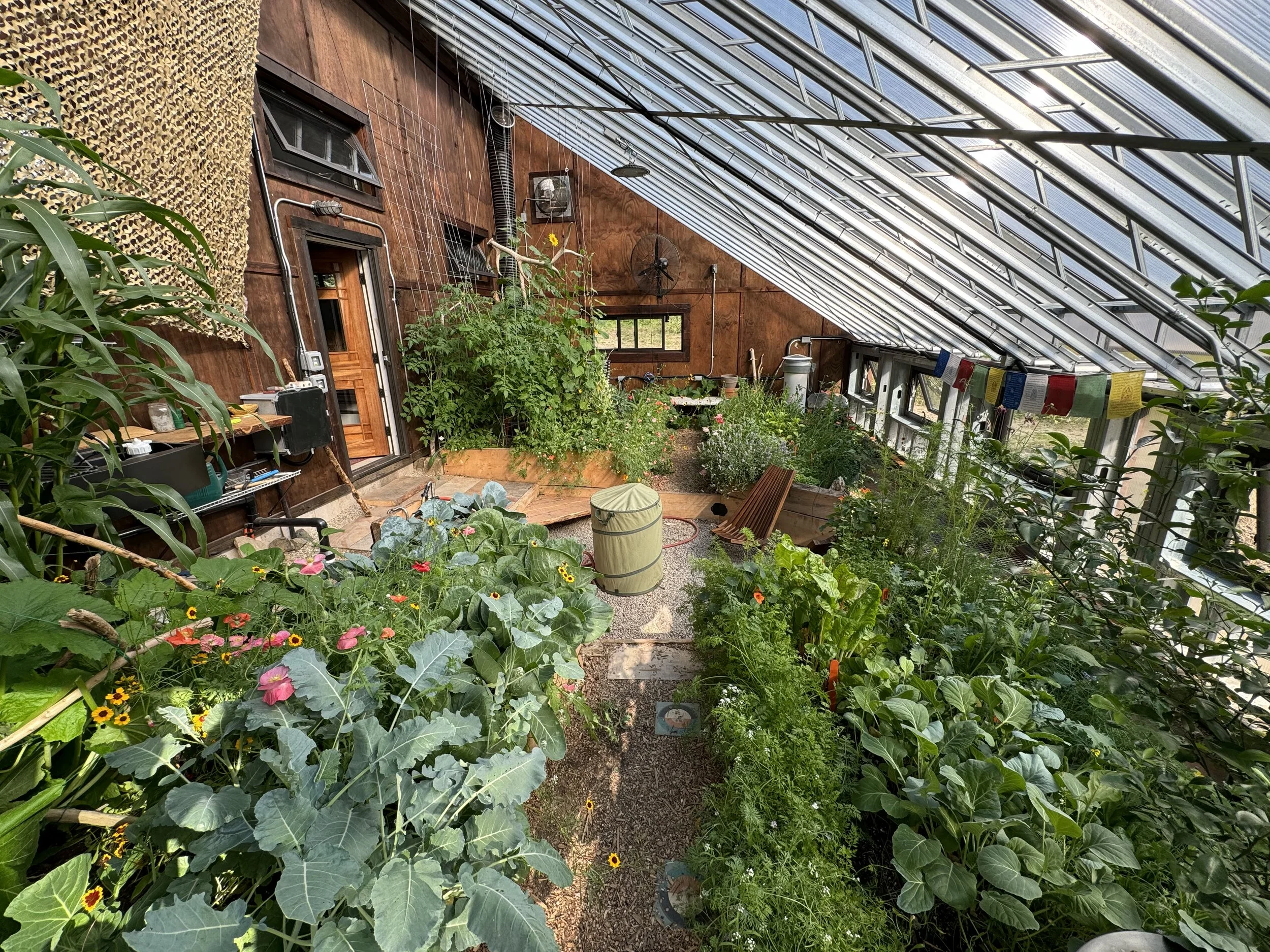 The Greenhouse at the barn is attached. We use organic gardening techniques for our fresh herbs and vegetables.