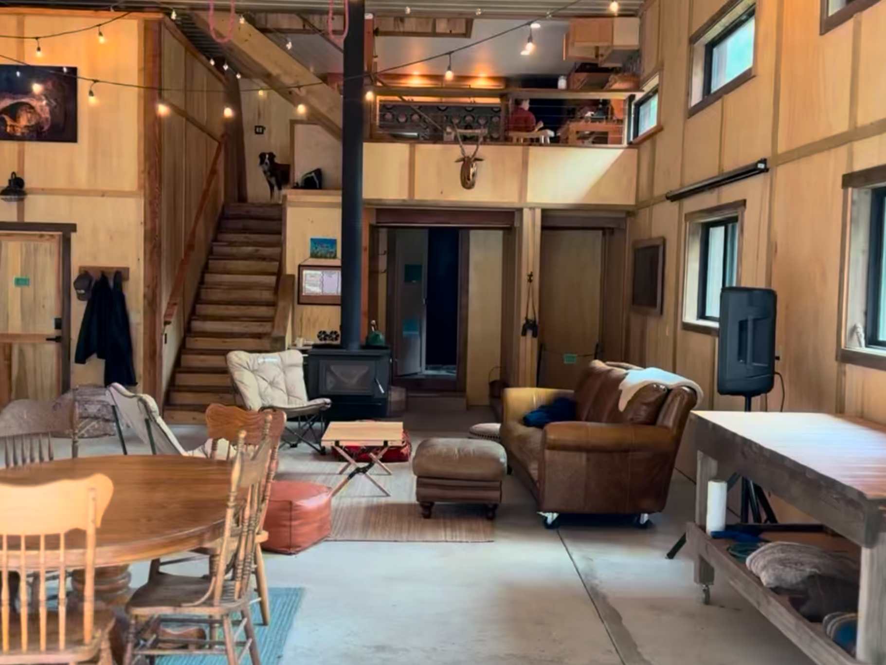 The Barn has a large chill area.