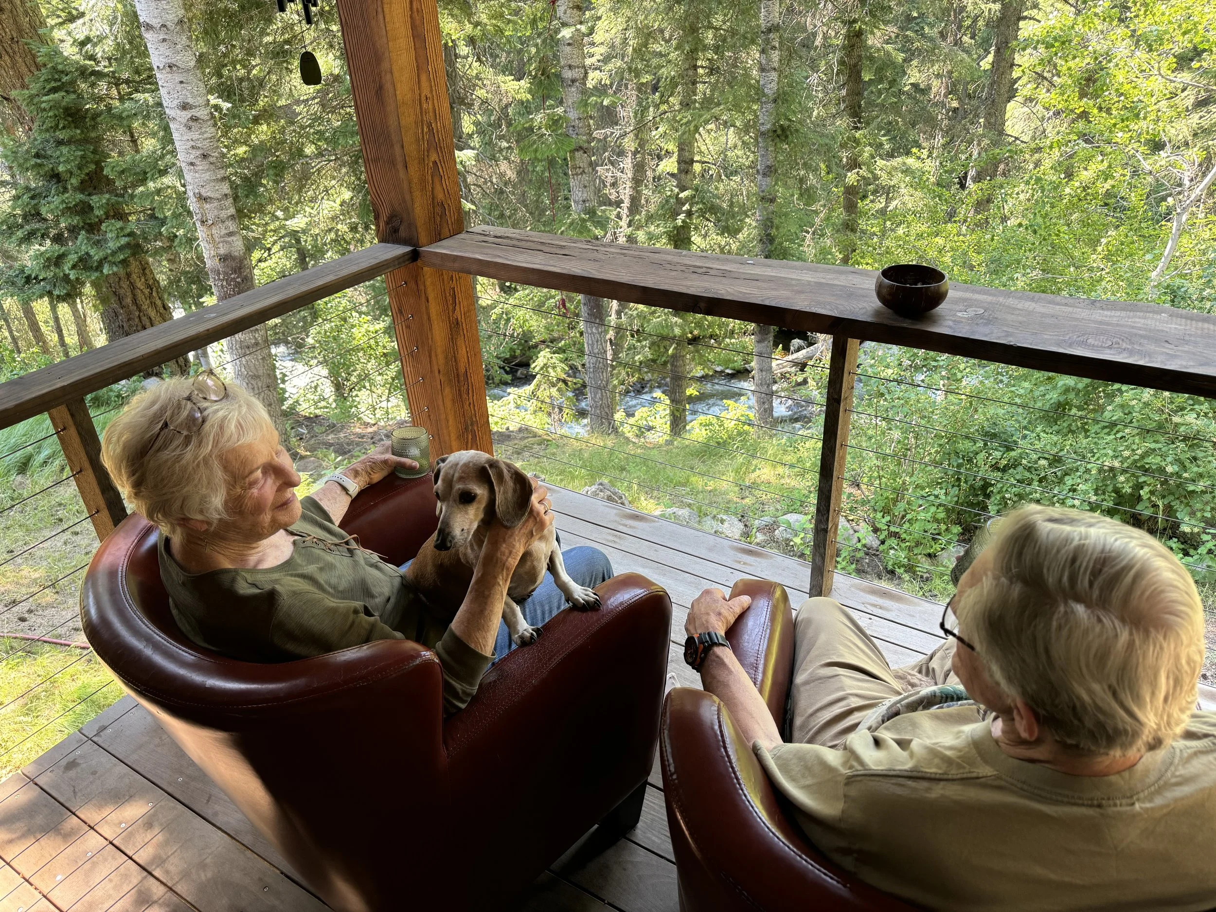 Porch off the back of the Lodge overlooking Goose Creek.