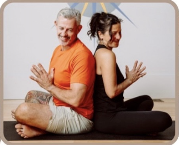 Two people meditating preparing for silent retreat