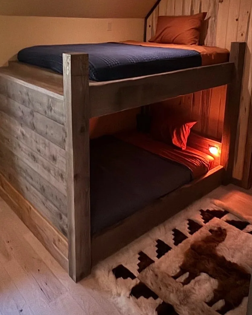 Barn bunk room is a communal space but each bunk provides a private space.