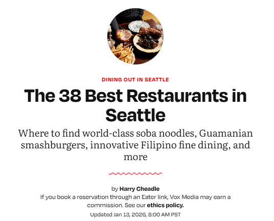 The 38 Best Restaurants in Seattle