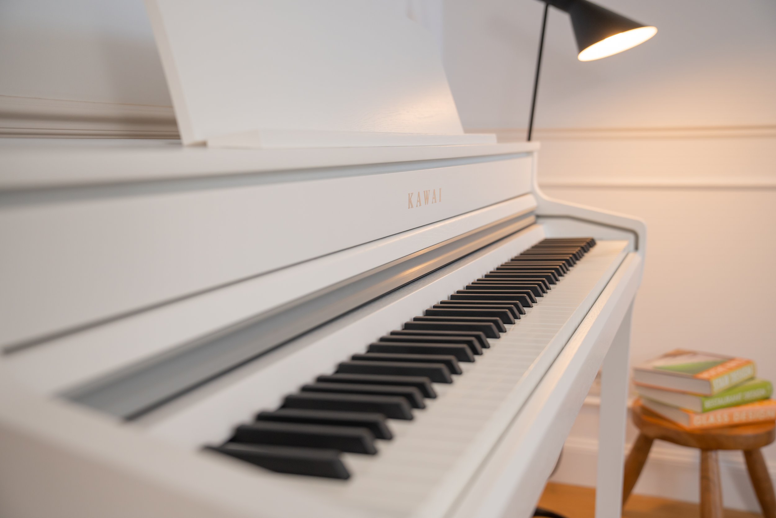 Kawai CA501 Digital Piano keyboard shown from the side profile. 