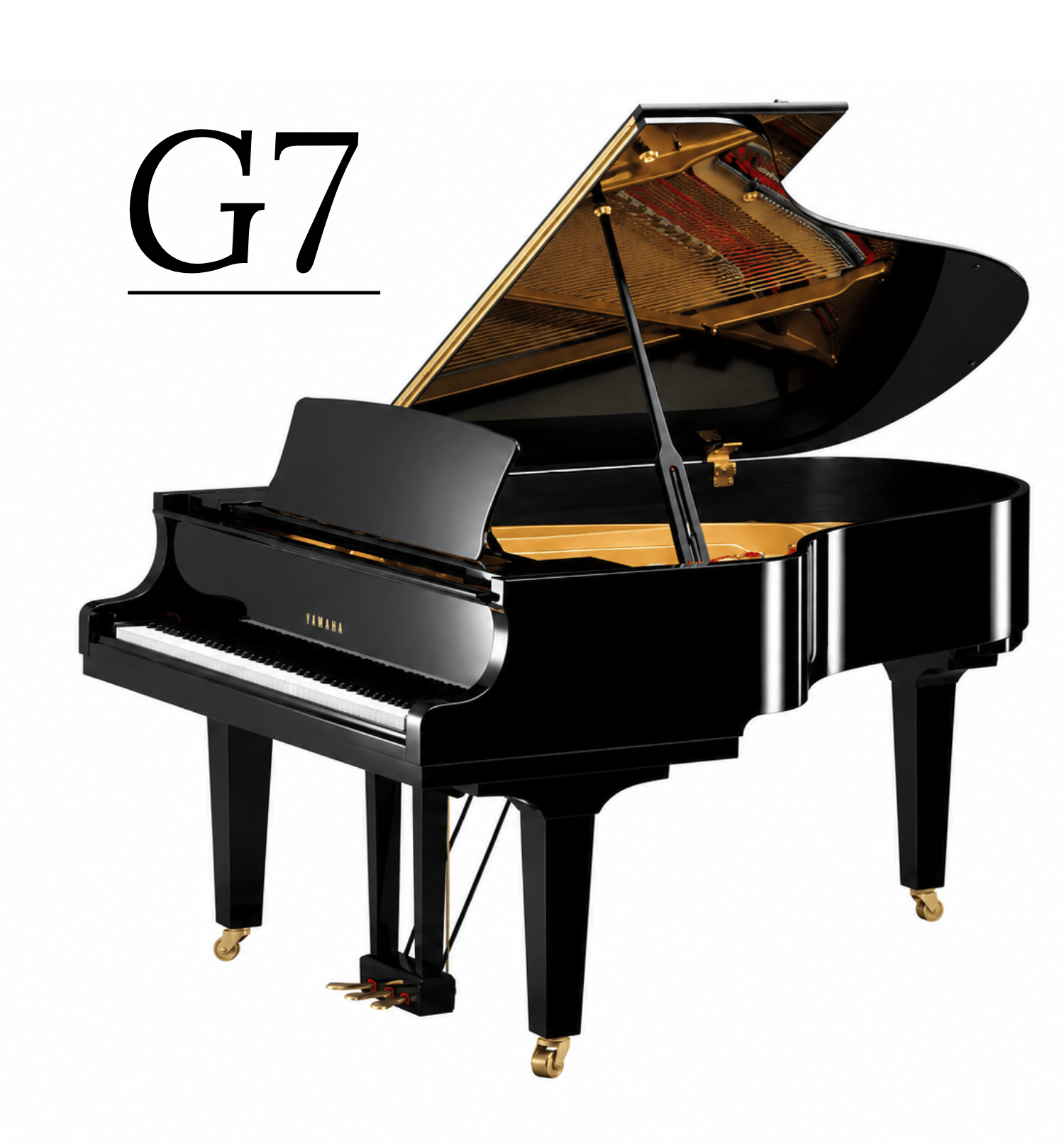 Yamaha G7 Grand Piano Lid up