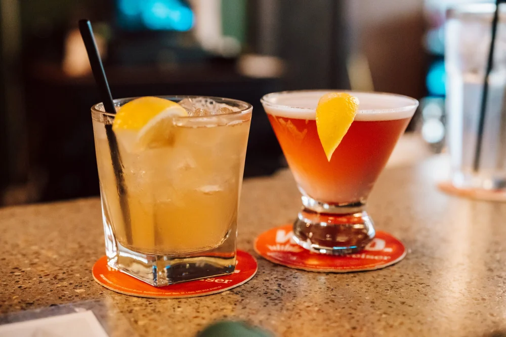 Cocktails from the bar at The 1879 in Sealy, TX