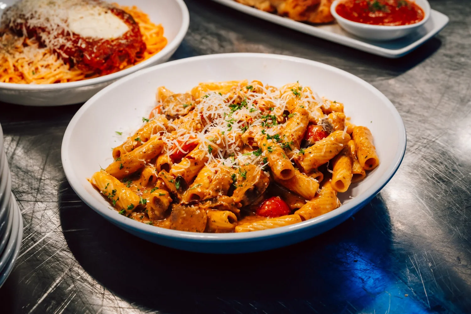 Colorado and Santa Fe on rigatoni at The 1879 restaurant