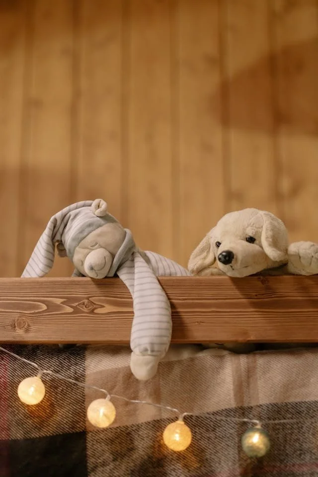 a stuffed bear and dog