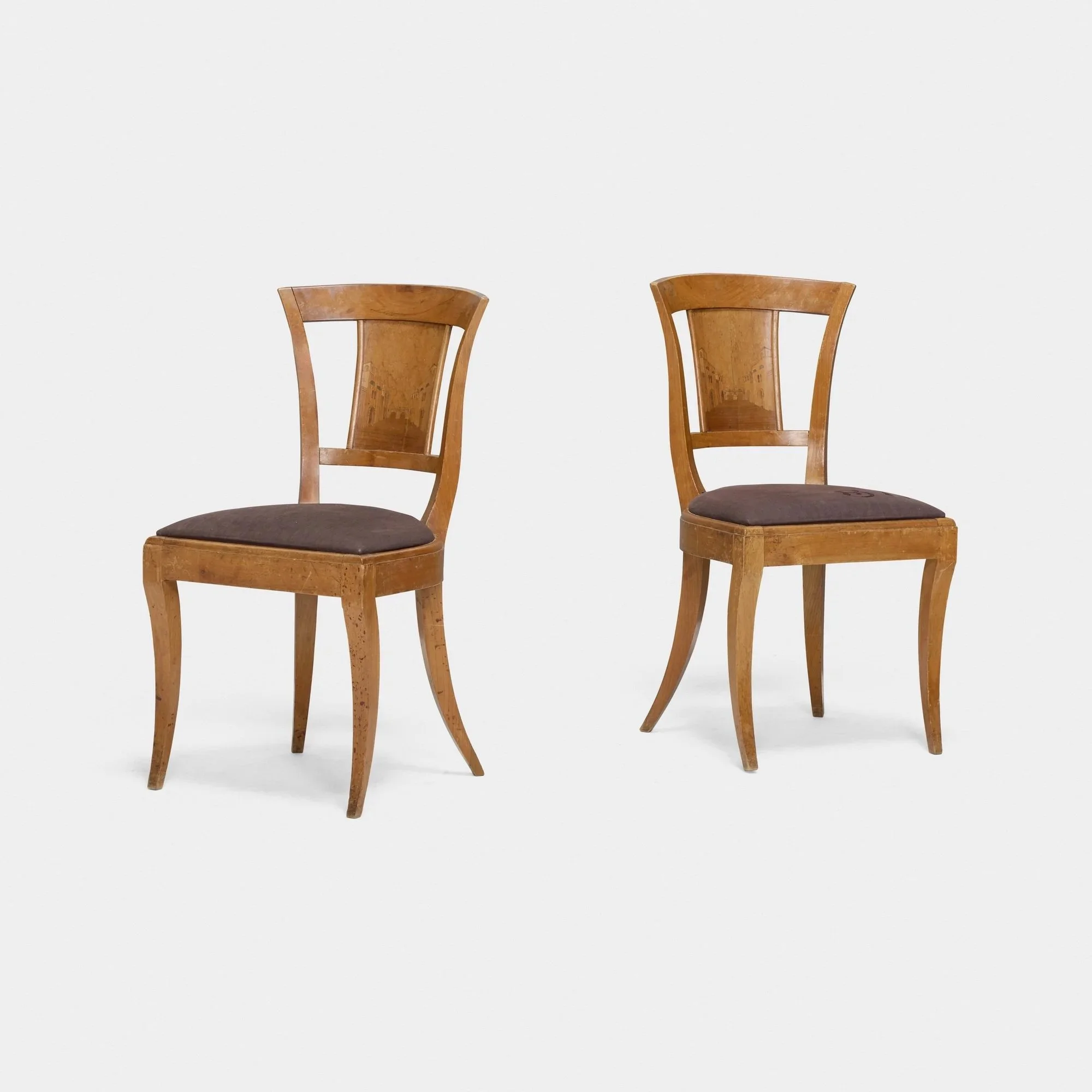 PAIR OF ITALIAN MARQUETRY SIDE CHAIRS, LATE 19TH CENTURY