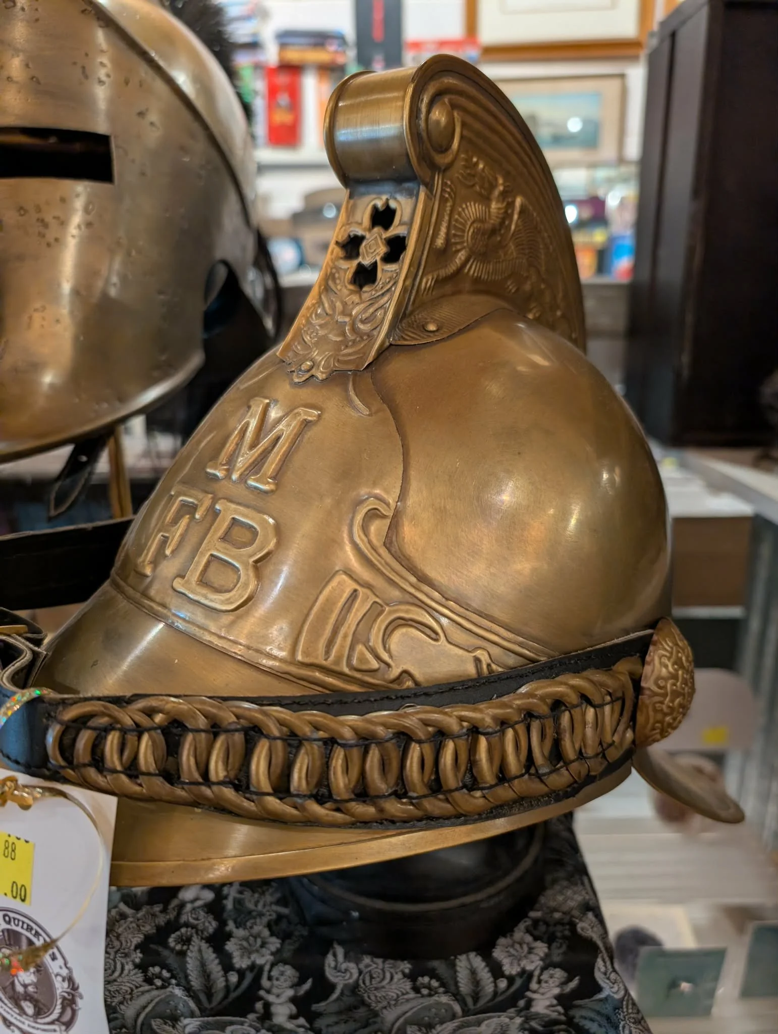 Vintage Brass Fireman's Helmet
