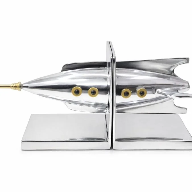 ROCKET SHIP BOOKENDS