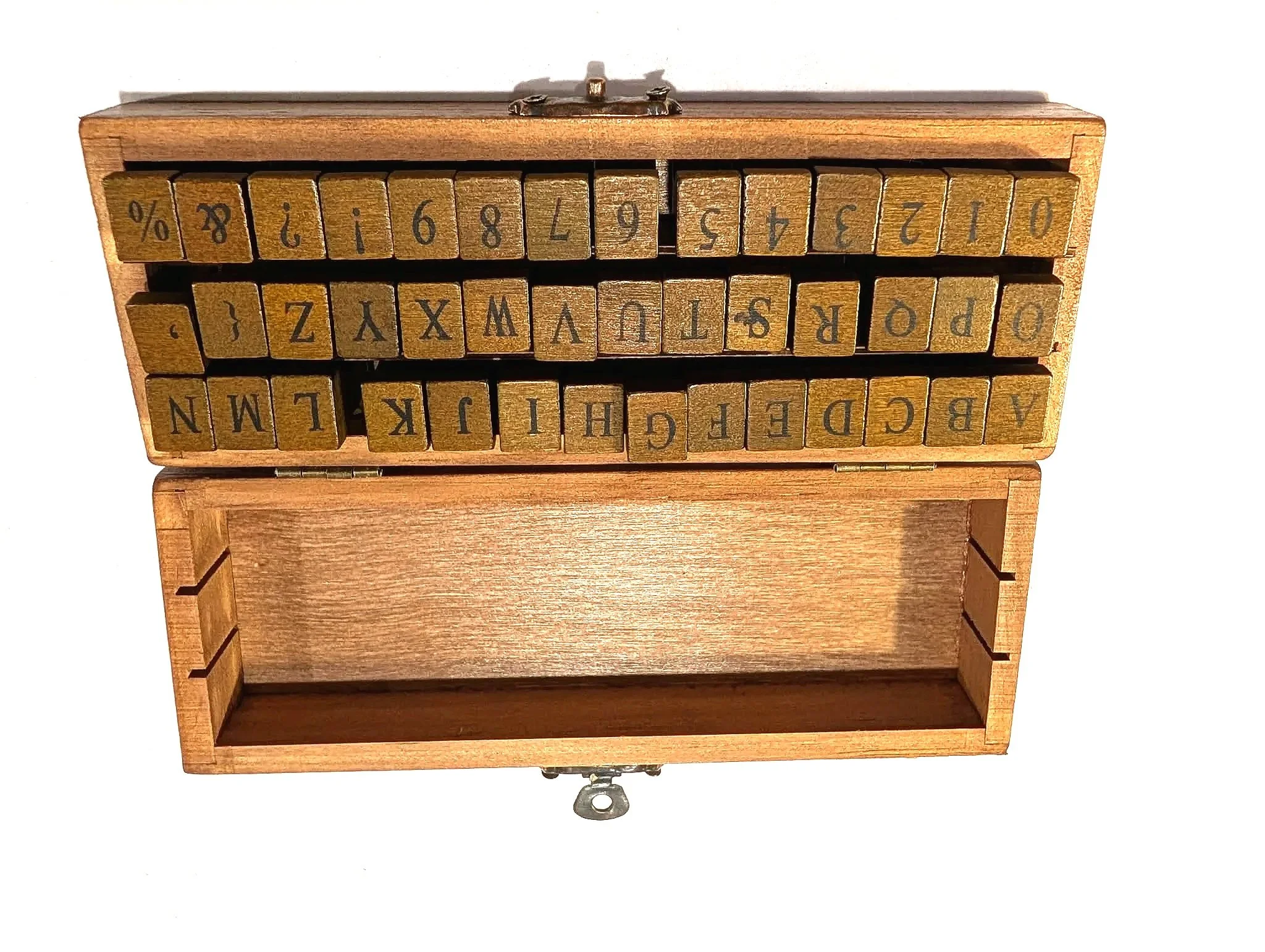 Vintage style Wooden Alphabet And Number Stamp Set