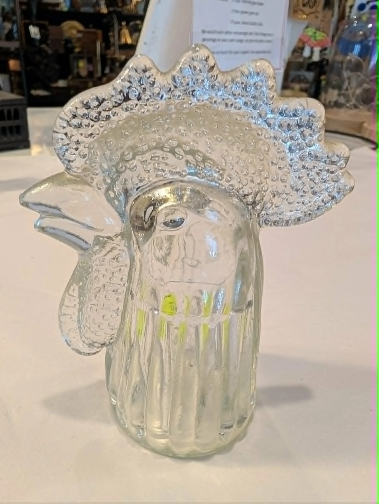 Glass Rooster Sculpture