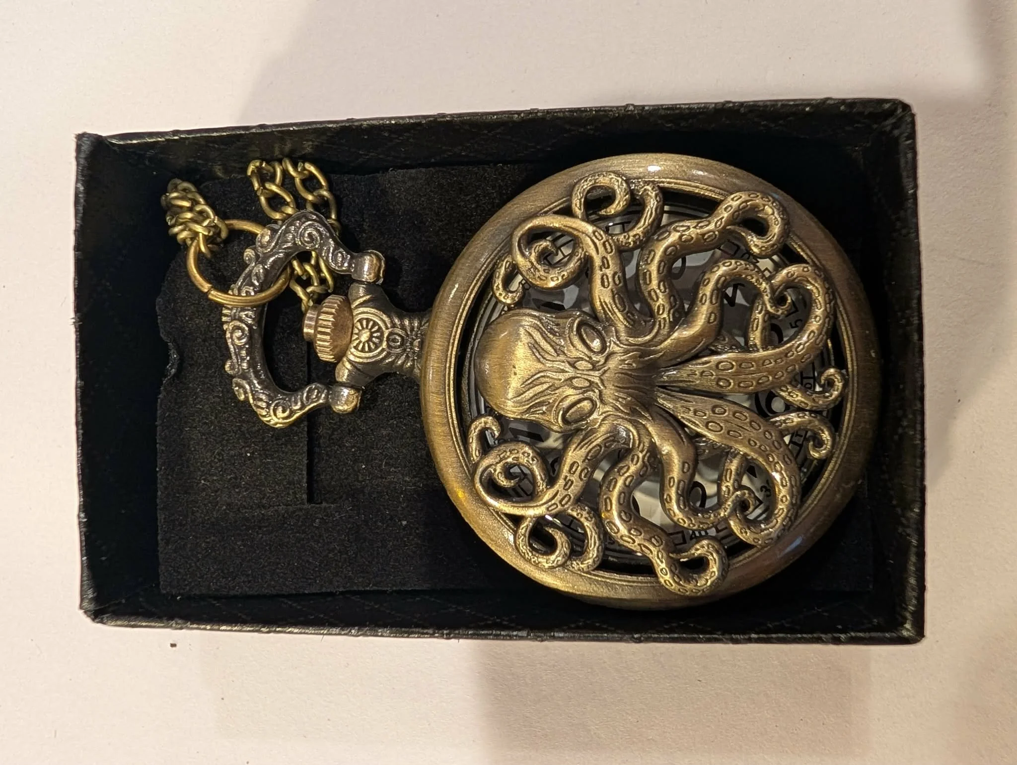 Octopus Pocket Watch with Chain