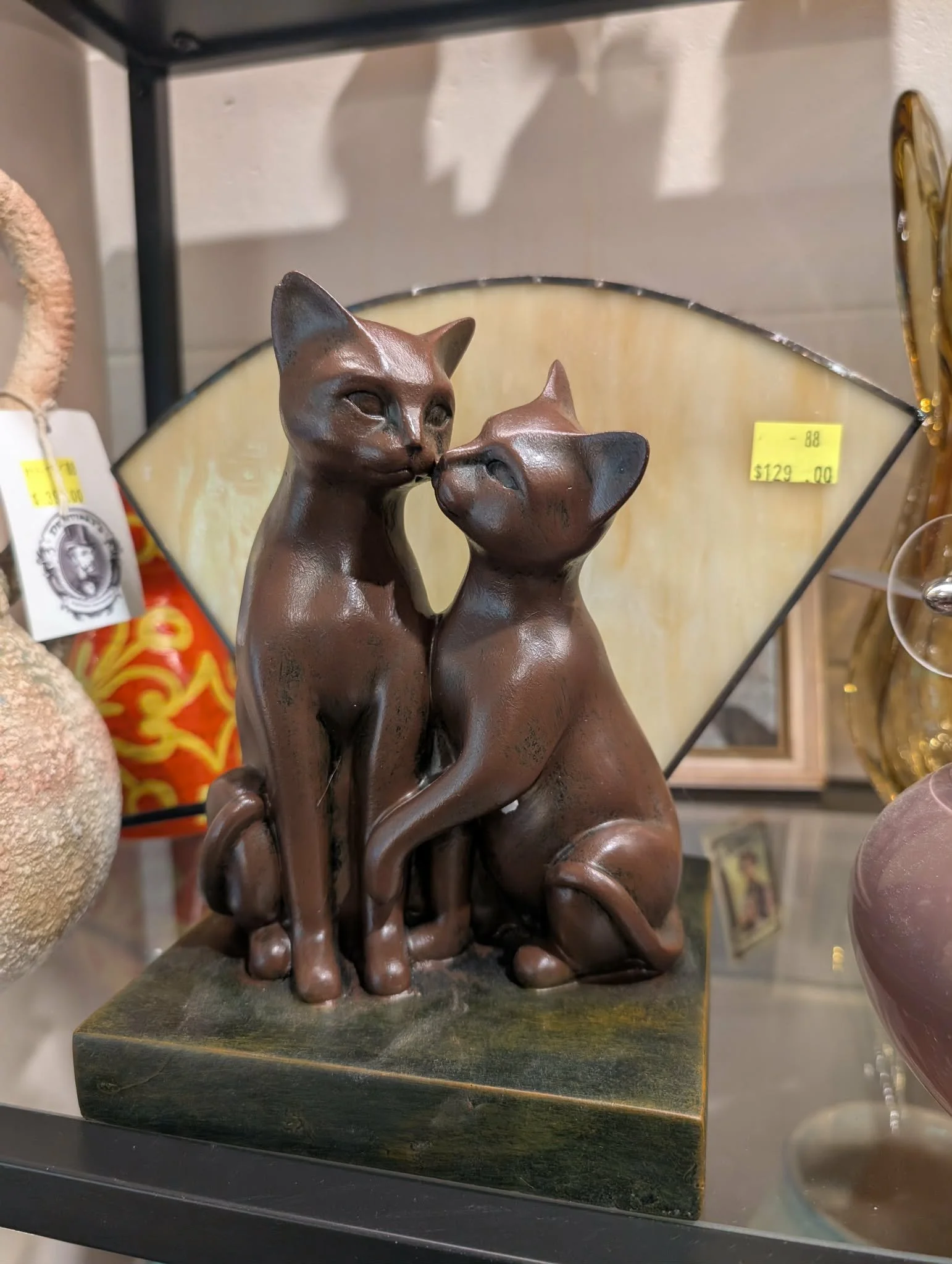 ART DECO STYLE Cat Lovers Bronze Sculpture