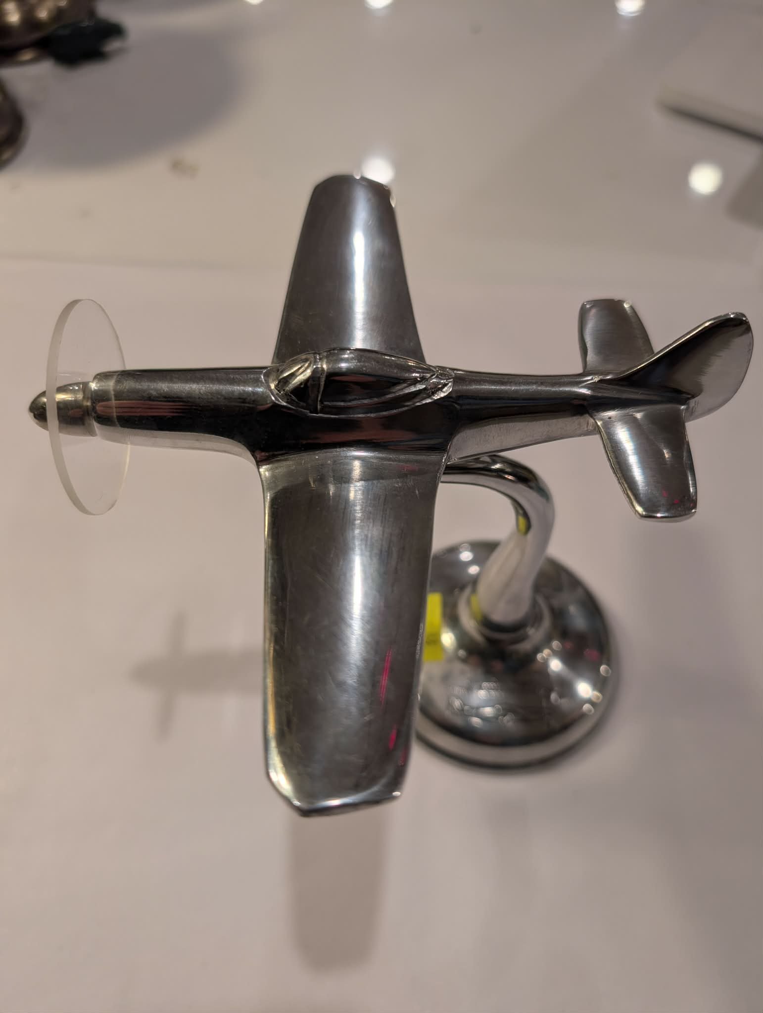 Vintage Polished Metal MUSTANG Model Airplane