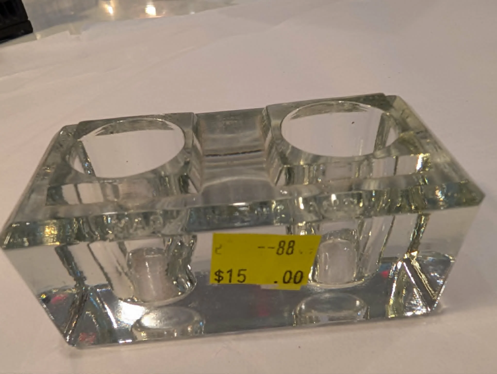 Elegant Dual-Compartment Glass Inkwell