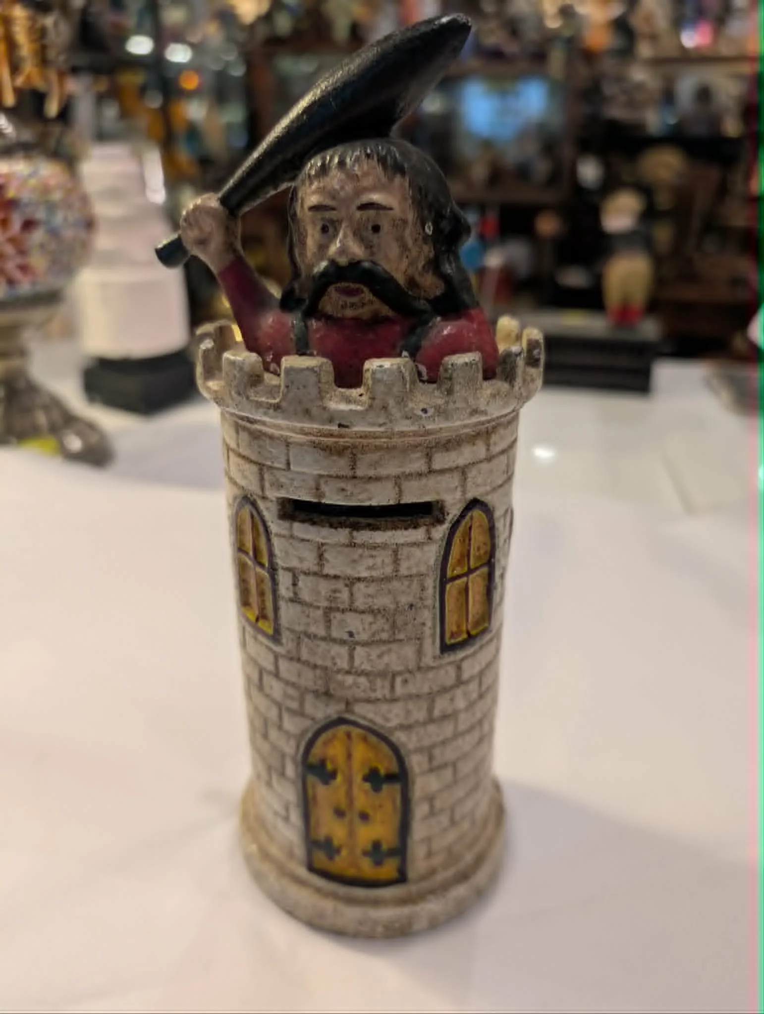Medieval Castle Guard CAST IRON MONEY BOX