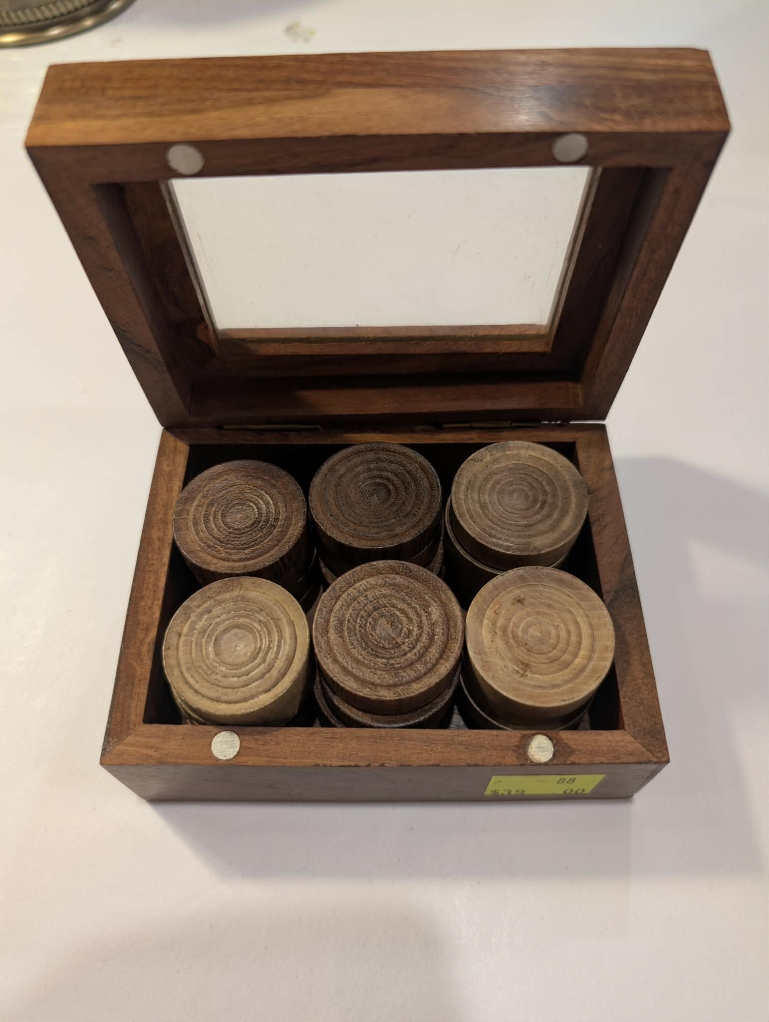 Elegant Wooden CHECKERS Game Box Set