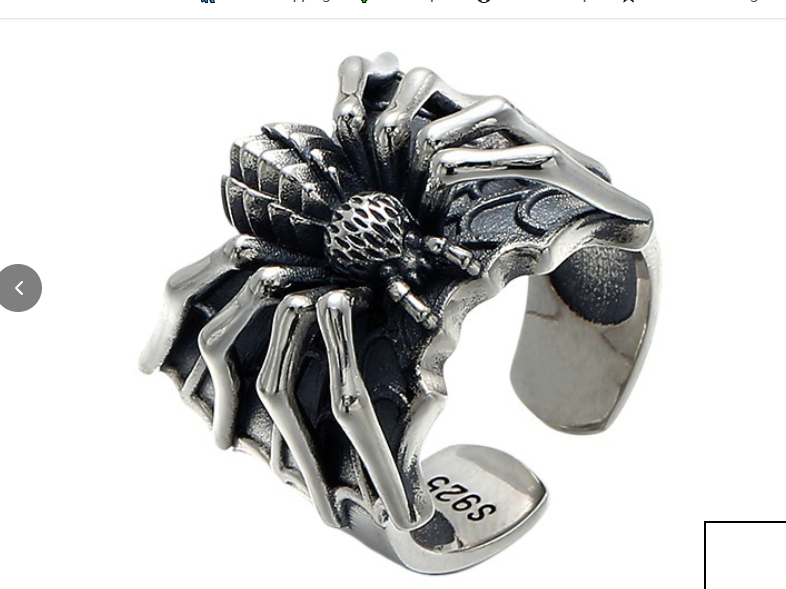 Spider Web Sterling Silver Ring