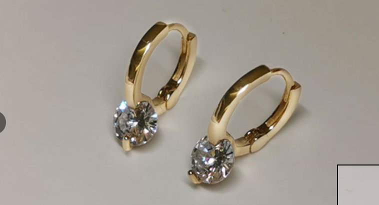 Zirconia 925 Silver Hoop Earrings