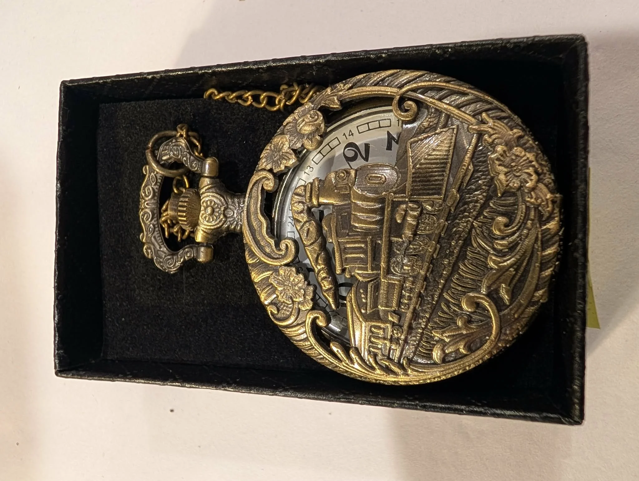 Vintage STYLE Steam Engine Pocket Watch