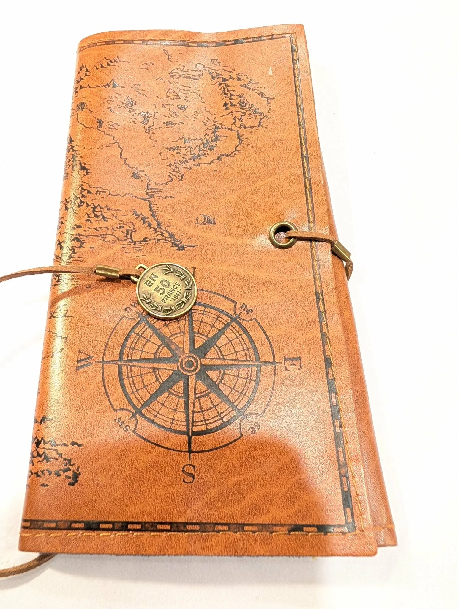 Vintage World Map Faux Leather Journal