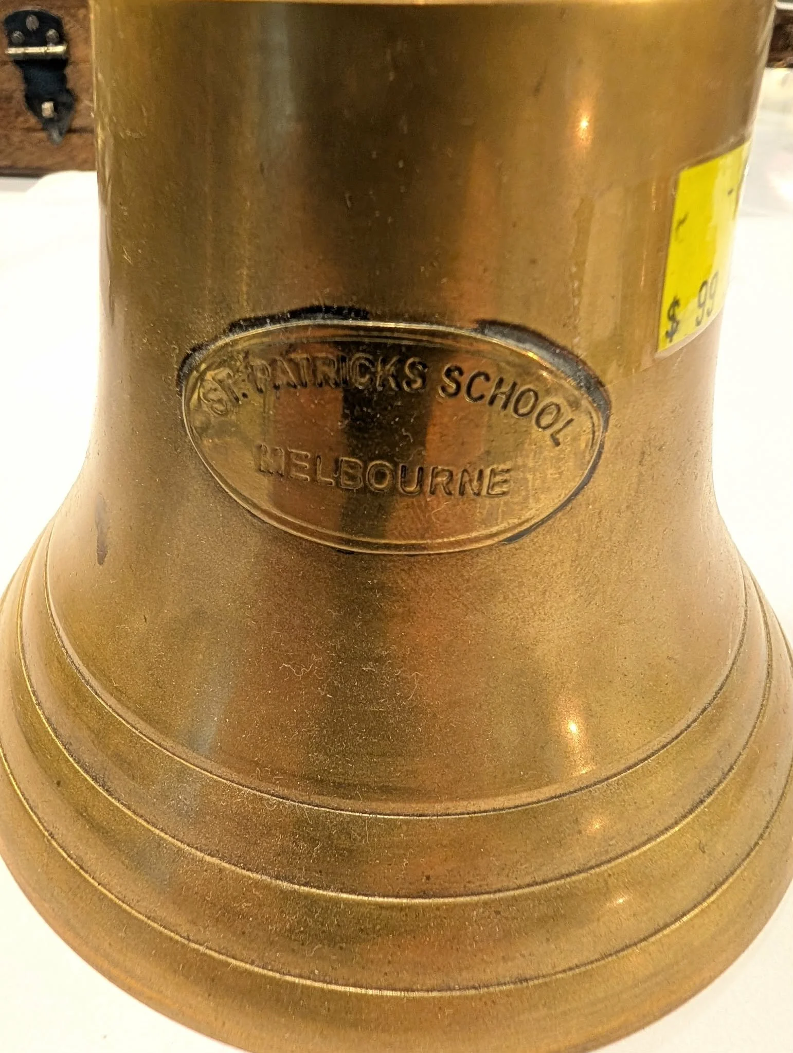 Antique style Brass School Bell from St. Patrick's School, Melbourne