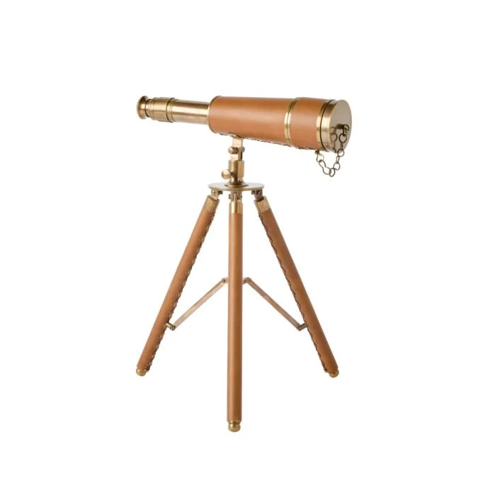 Antique Brass Nautical Telescope with Adjustable Tripod